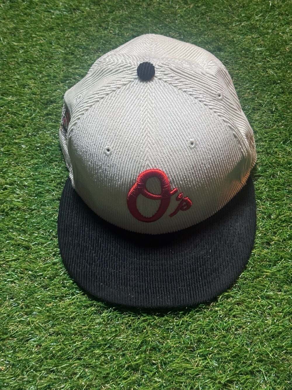 New Era Baltimore Orioles 50th Anniversary Corduroy 59FIFTY Fitted Hat Size 7 1/